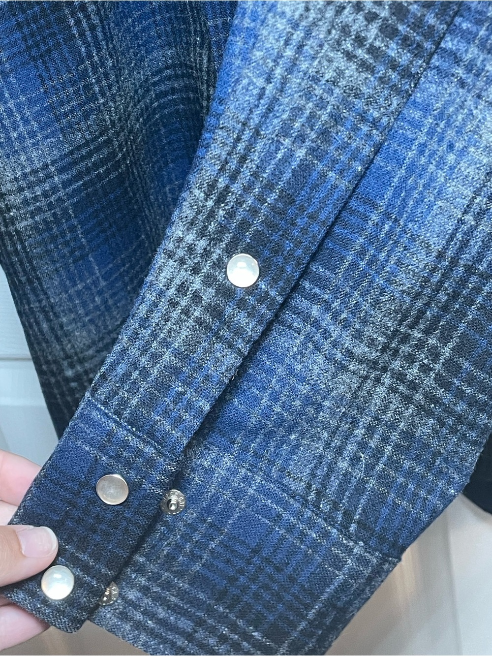 Pendleton Men’s XXL 100% Virgin Wool Blue Plaid Pearl Snap Western Shirt 2XL - Picture 5 of 8